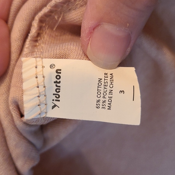 NWT Women's size M Yidarton tan & white long sleeve shirt - Picture 3 of 5